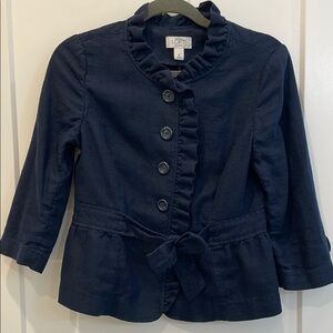 LOFT Women’s Linen Navy Jacket - 8P